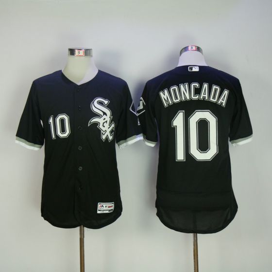 Men Chicago White Sox #10 Moncada Black Elite MLB Jerseys